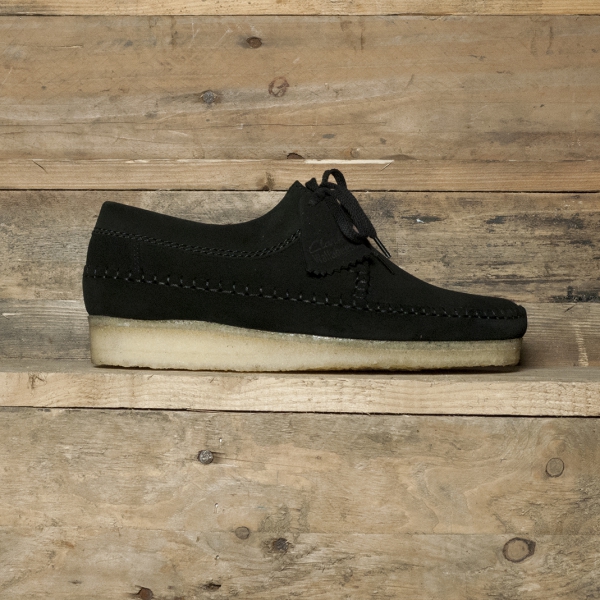 clarks originals weaver shoes black suede