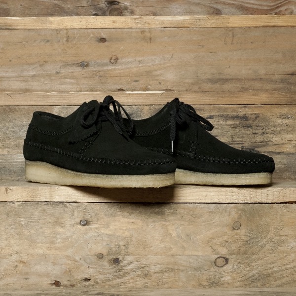 clarks originals weaver shoes black suede
