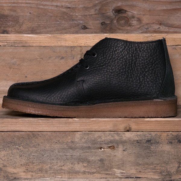 clarks desert trek hi black leather