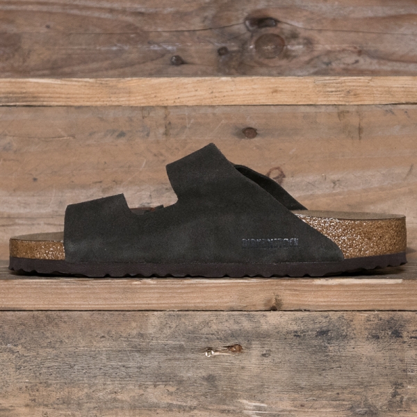 birkenstock arizona black suede soft footbed