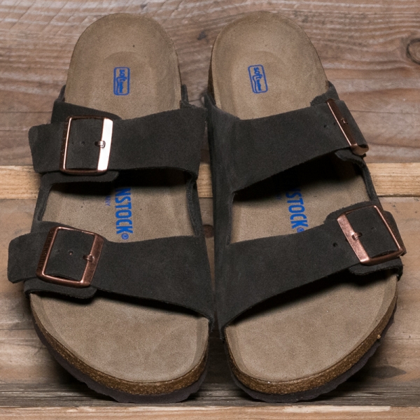 birkenstock arizona mocha suede soft footbed