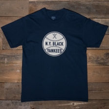 EBBETS FIELD FLANNELS Black Yankees 1947 T Shirt Blue