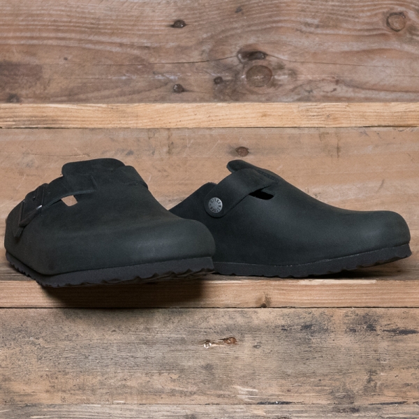 birkenstock boston oiled leather black