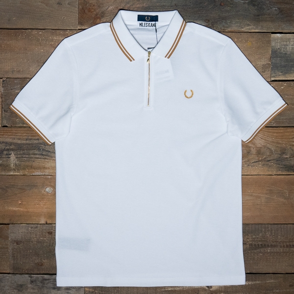 Fred Perry Sm7014 Miles Kane Zip Detail Pique Shirt 100 White – The R Store