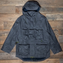 HAWKWOOD MERCANTILE Tryfan Waxed Smock Grey Navy