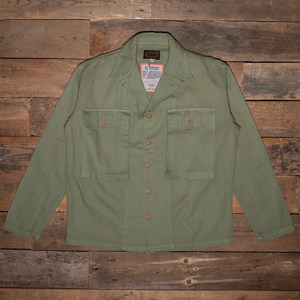 THE QUARTERMASTER 40rc Fatigue Jacket Herringbone Tweed Green – The R Store