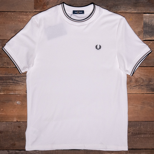 Fred Perry M2613 Towelling T Shirt 129 Snow White – The R Store