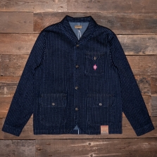 DUBBLEWARE Selvedge Shawl Collar Jacket Navy Pinstripe