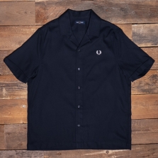 Fred Perry M3689 Pique Texture Revere Shirt 608 Navy