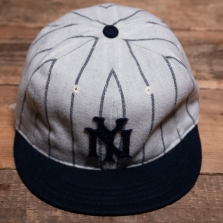 EBBETS FIELD FLANNELS Bronx Giants 1922 Vintage Ballcap Grey Navy Pinstripe