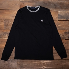Fred Perry M9602 Twin Tipped Long Sleeve T Shirt 102 Black