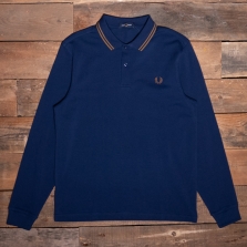 Fred Perry M3636 Long Sleeve Twin Tipped Shirt 143 French Navy