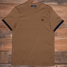 Fred Perry M3519 Ringer T Shirt P96 Shaded Stone