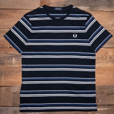 Fred Perry M4615 Fine Stripe T Shirt 608 Navy