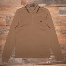Fred Perry M3636 Long Sleeve Twin Tipped Shirt P96 Shaded Stone