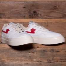 STEPNEY WORKERS CLUB Pearl S Strike Leather White Red