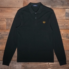 Fred Perry M6006 Long Sleeve Fred Perry Shirt Q20 Night Green