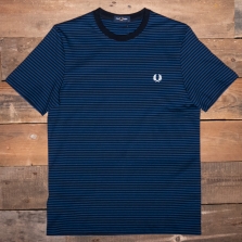 Fred Perry M5616 Fine Stripe T Shirt R84 Shaded Cobalt