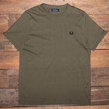 Fred Perry M3519 Ringer T Shirt Q55 Uniform Green