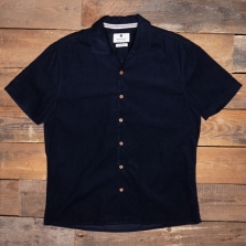ANERKJENDT Akleon Short Sleeve Baby Cord   Shirt Dark Navy