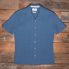 ANERKJENDT Akleon Short Sleeve Waffle Shirt Indian Teal