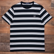Fred Perry M6557 Stripe T Shirt 608 Navy