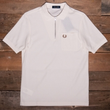 Fred Perry M6583 Textured Zip Neck Polo 560 Ecru