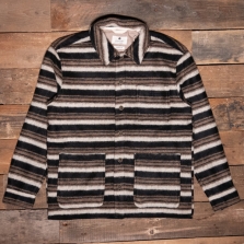 ANERKJENDT Akotto Wool Stripe Overshirt Chocolate Brown