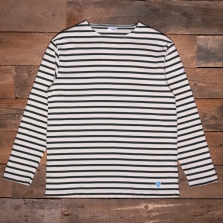 ORCIVAL B323 Long Sleeve Breton Top Ecru Black Forest