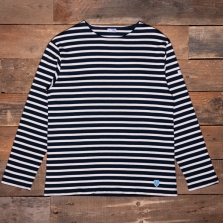 ORCIVAL B323 Long Sleeve Breton Top Ecru Marine