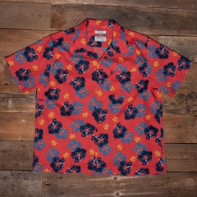 NUDIE 140835 Arthur Flower Hawaii Shirt R01 Red
