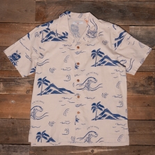 NUDIE 140836 Arvid Waves Hawaii Shirt W02 Ecru
