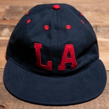 EBBETS FIELD FLANNELS Los Angeles Pcl 1941 Vintage 8 Panel Ballcap Navy