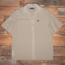 Fred Perry M7762 Lightweight Texture Revere Collar Short Slee U54 Warm Grey