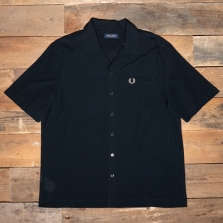 Fred Perry M7762 Lightweight Texture Revere Collar Short Slee 608 Navy