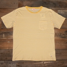ARMOR LUX 76023 Fine Stripe Pocket T Shirt Ner Yellow Natural