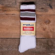 HEALTHKNIT 3 Pack Crew Socks 191 3108 White Multi Stripe