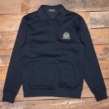Fred Perry M1382 Tennis Badge Collared Sweatshirt 608 Navy