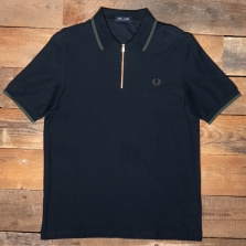 Fred Perry M1672 Crepe Pique Polo Shirt 608 Navy